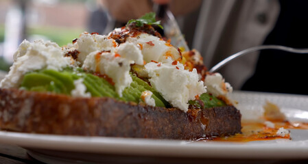 cheese sandwich in a café