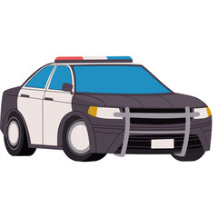Pixel art police car with flashing red and blue lights on a transparent background © Ratna
