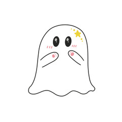 Cute Ghost with stars on head 