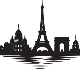 Obraz premium Paris City Silhouette