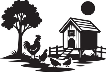 Chicken Coop Silhouette © Hin