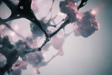 Abstract representation of cellular structures in soft hues