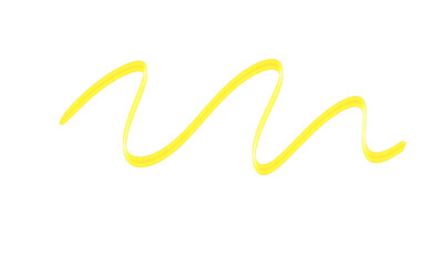 Golden brush stroke wavy ribbon abstract glowing paint line on transparency background, dynamic energetic highlight and smooth texture