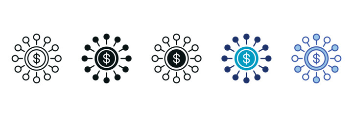 Network Icon Set Consisting of Multiple Styles Vector Illustration
