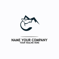 camel logo simple icon design illustration