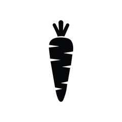 Carrot Icon Vegetable Symbol Healthy Food Graphic Black and White Produce