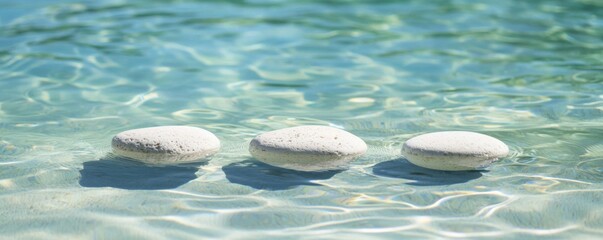 Tranquil Stones in Clear Water Creating a Serene Natural Scene
