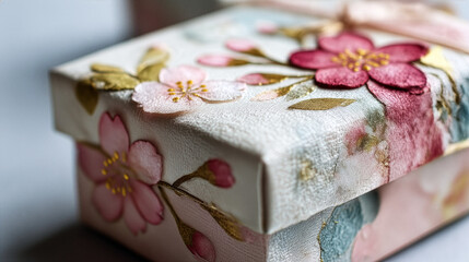 桜模様の手作りギフトボックス ― 優美な和の贈り物