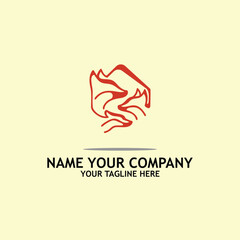 Fox in mountain logo simple icon design illustration