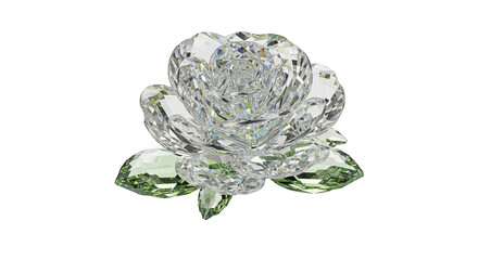 Crystal rose bloom isolated on transparent background