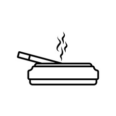 ashtray icon, simple flat style, vector illustration, symbol, pictogram design logo template, for ui or ux isolated on white for mobile app, editable