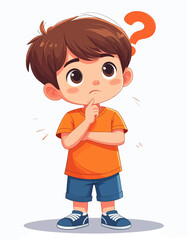 kid with question mark curious vector