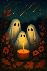 Autumn Ghost Birthday – Meteor Shower Celebration Among Fall Florals