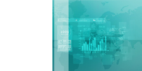 2d illustration Stock market online business concept. business Graph 