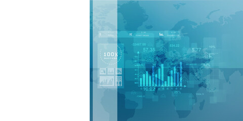2d illustration Stock market online business concept. business Graph 