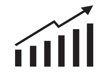 Green upward trend graph showing progress and positive growth development