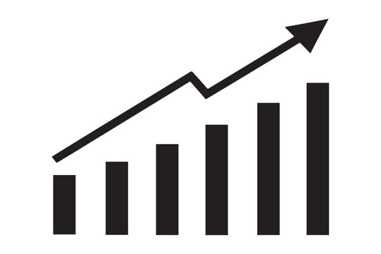Green upward trend graph showing progress and positive growth development