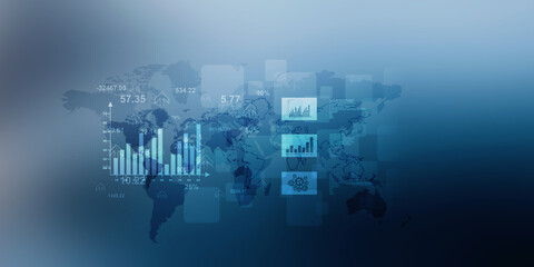 2d illustration Stock market online business concept. business Graph 