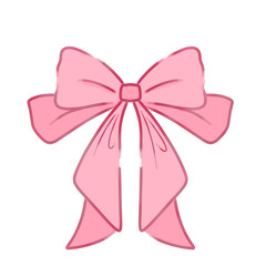 pink bow with ribbon