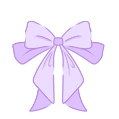 Purple bow with ribbon