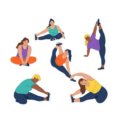 Diverse Women Practicing Yoga Together