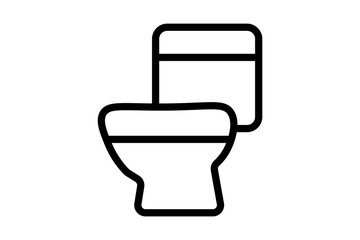 toilet bowl icon. Bathroom Icon . suitable for web site, app, user interfaces, printable etc. line icon style. simple vector design editable