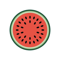 Fototapeta premium Watermelon Slice in Flat Design Style, vector, illustration
