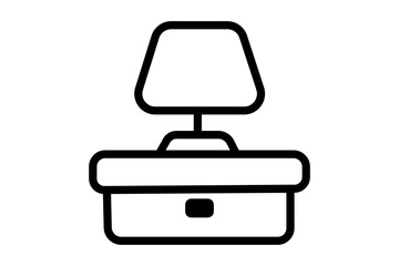Bedside Lamp Icon. Furniture Icon . suitable for web site, app, user interfaces, printable etc. line icon style. simple vector design editable