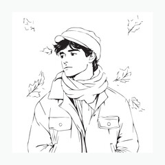 sketch of a man in a hat