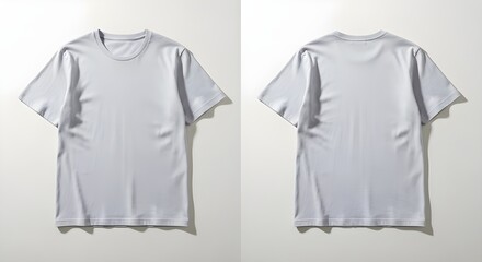 Plantilla de camiseta blanca en blanco para hombres, desde dos lados, forma natural en maniqu&iacute; invisible, para su maqueta de dise&ntilde;o para impresi&oacute;n, aislada en fondo blanco.