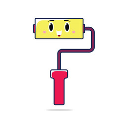Cute Kawaii Paint Roller Vector Pastel Colored Flat Style Painting Tool Illustration, Hand Drawn Renovation Icon for Home Decor, Wall Painting, DIY, Construction, and Interior Design