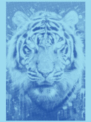 Animal tiger vector halftone screen dot gradient round shape ready vector editable file 2
