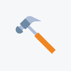 Hammer icon vector on white background, hammer logo,