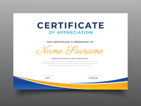 Business certificate template design decorative frame geometric border