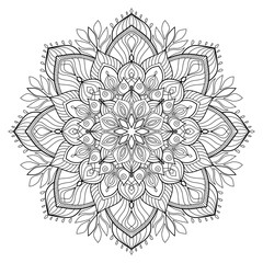 Vector abstract mandala pattern. Art on the wall. Coloring book Lace pattern The tattoo. Design for a wallpaper Paint shirt and tile Sticker Design, Decorative circle ornament in ethnic oriental style