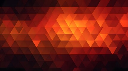 Abstract geometric pattern composed of glowing orange and dark red triangles