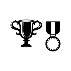 Trophy and Medal Award Glyph Icons