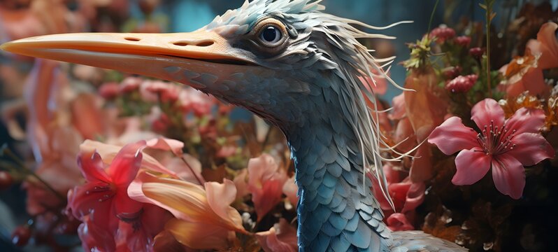 A Pterodactyl , a small creature made of glass that is sitting in the palm of your hand,generative AI