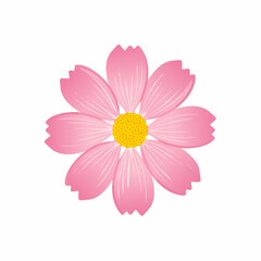 Pink flower illustration on white background ideal for various design projects