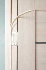 installing rubber door seal, close-up