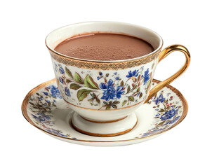 PNG Hot chocolate cup vintage porcelain drinkware.