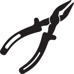 Comprehensive collection of black silhouettes representing various tools for woodworking construction and crafting projects