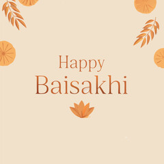 Baisakhi festival celebration with Punjabi cultural elements, traditional attire, harvest joy, and vibrant Indian folk design symbolizing prosperity and happiness