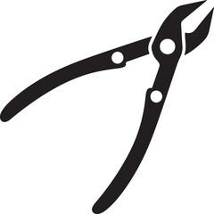 Collection of black silhouette icons representing various tools for woodworking construction and painting projects