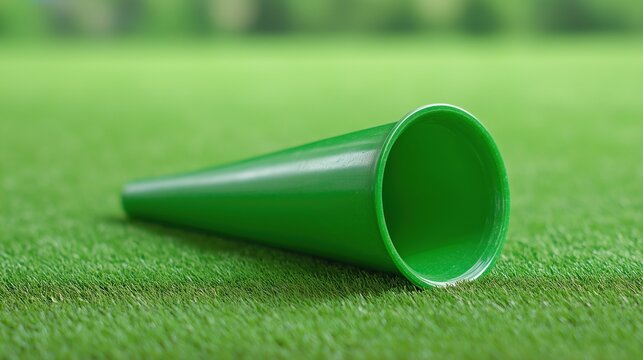 Green Training Cone on Artificial Grass - Powered by Adobe