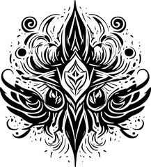 Tribal Tattoo Silhouette Vector – Black Icon and Logo Design
