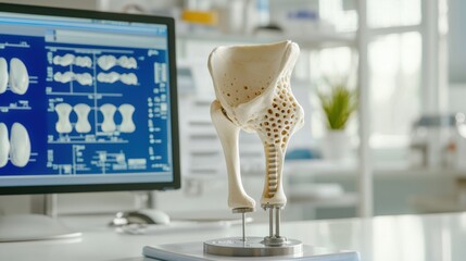 Anatomical Model of Human Pelvis with Computer Imaging Display