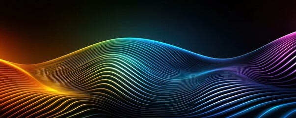 Colorful Flowing Waves with Abstract Light Patterns for Background