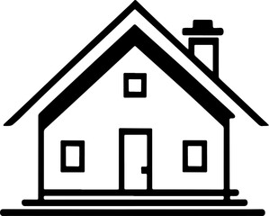 Minimal Home Element – Clean Black Line Art Symbol