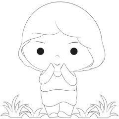 Coloring pictures of cute little children.